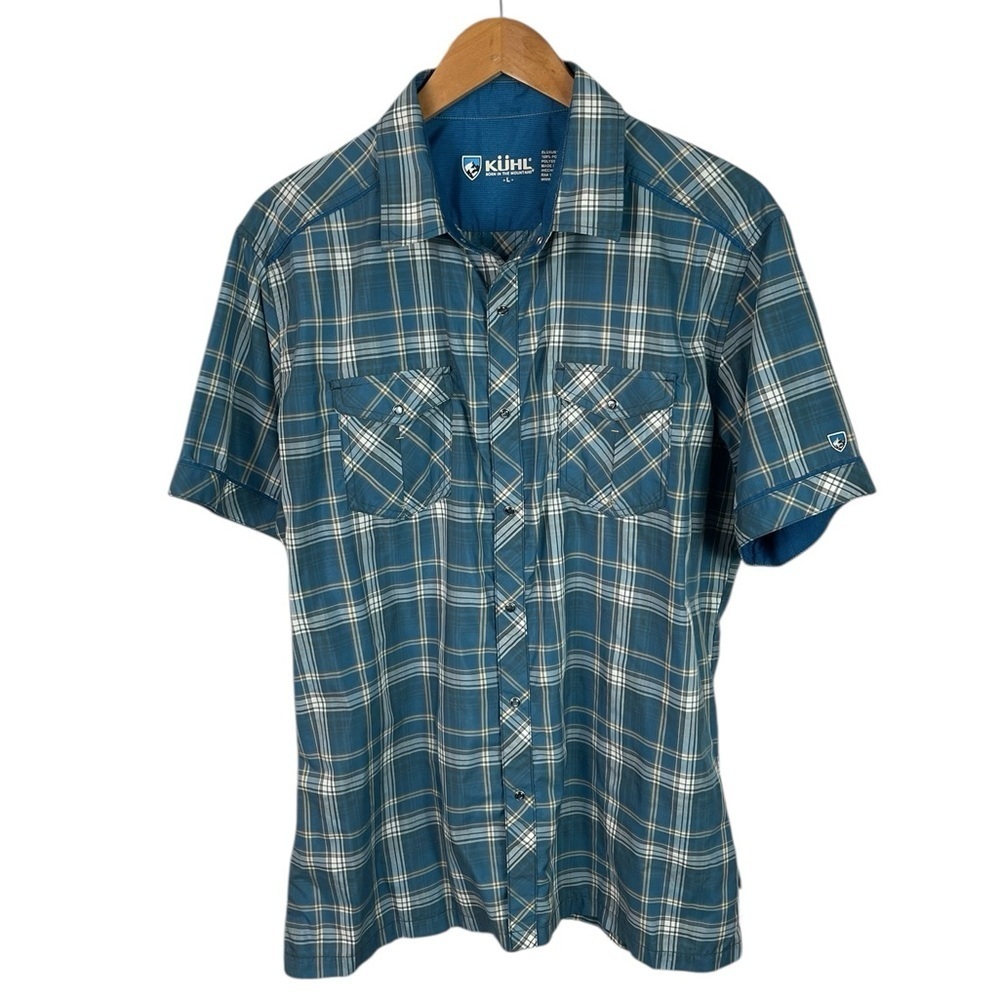 BF1521 Men’s KUHL Born in the Mountains Plaid Outdoor. Button Shirt L